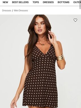 Nellie Mini Dress Brown Polka Dot